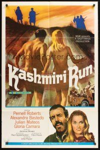 6f537 KASHMIRI RUN style A 1sh '70 Tibetana, John Peyser directed, art of naked couple on the run!