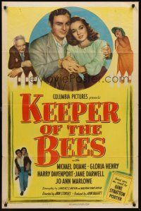 6f538 KEEPER OF THE BEES 1sh '47 directed by John Sturges, Michael Duane & Gloria Henry!