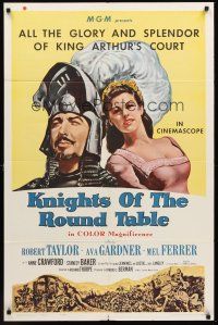 6f551 KNIGHTS OF THE ROUND TABLE 1sh R62 Robert Taylor as Lancelot, sexy Ava Gardner as Guinevere!