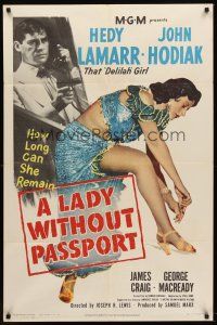 6f558 LADY WITHOUT PASSPORT 1sh '50 sexiest barely-clad Hedy Lamarr in harem girl costume!