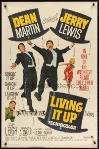 6f593 LIVING IT UP 1sh R65 sexy Janet Leigh, wacky Dean Martin & Jerry Lewis!