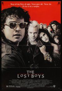 6f610 LOST BOYS 1sh '87 Kiefer Sutherland, teen vampires, directed by Joel Schumacher!