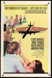 6f612 LOST FLIGHT 1sh '70 Lloyd Bridges, Anne Francis, they survived by chance & lived by fear!