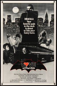 6f615 LOVE AT FIRST BITE 1sh '79 AIP, wacky vampire image of George Hamilton as Dracula!