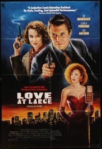 6f616 LOVE AT LARGE 1sh '90 film noir artwork of Tom Berenger, Elizabeth Perkins, Anne Archer!