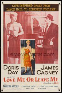 6f618 LOVE ME OR LEAVE ME 1sh R62 full-length sexy Doris Day as famed Ruth Etting, James Cagney!