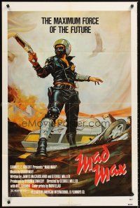 6f625 MAD MAX 1sh R83 art of wasteland cop Mel Gibson, George Miller Australian classic!