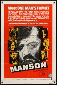 6f646 MANSON 1sh '73 Charles Manson, Lynette 'Squeaky' Fromme, AIP killer documentary!