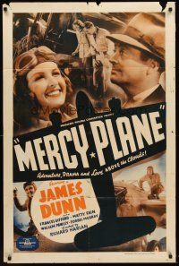 6f653 MERCY PLANE 1sh '39 James Dunn, Frances Gifford, drama and love above the clouds!