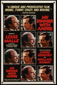6f688 MY DINNER WITH ANDRE 1sh '81 Wallace Shawn, Andre Gregory, Louis Malle directed!