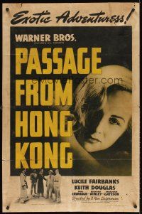 6f748 PASSAGE FROM HONG KONG 1sh '41 Lucile Fairbanks, Douglas Kennedy, Exotic Adventures!