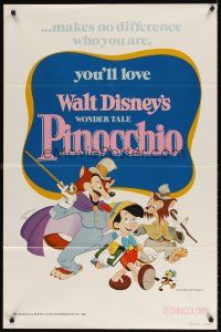 6f760 PINOCCHIO 1sh R78 Disney classic fantasy cartoon about a wooden boy who wants to be real!