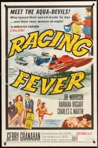 6f778 RACING FEVER 1sh '64 aqua devils who tamed speed-boats by day & racy women at night!
