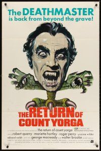 6f789 RETURN OF COUNT YORGA 1sh '71 Robert Quarry, AIP vampires, wild monster art!