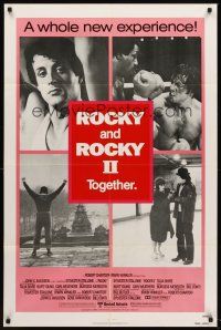 6f801 ROCKY/ROCKY II 1sh '80 Sylvester Stallone boxing classic double-bill, great images!