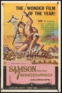 6f809 SAMSON & THE 7 MIRACLES OF THE WORLD 1sh '62 Maciste Alla Corte Del Gran Khan, sexy art!