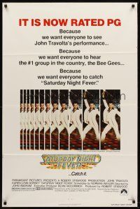6f815 SATURDAY NIGHT FEVER PG rated 1sh R1979 disco dancer John Travolta in most classic pose!