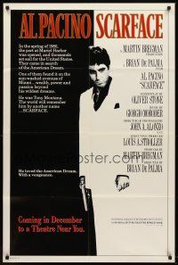 6f820 SCARFACE advance 1sh '83 Al Pacino as Tony Montana, Brian De Palma, Oliver Stone!