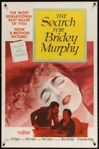 6f822 SEARCH FOR BRIDEY MURPHY 1sh '56 reincarnated Teresa Wright, from best selling book!