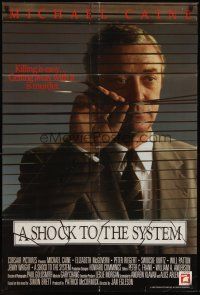 6f828 SHOCK TO THE SYSTEM 1sh '90 cool image of Michael Caine behind blinds!