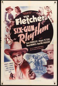 6f837 SIX-GUN RHYTHM 1sh '39 Tex Fletcher, Joan Barclay, Sam Newfield western!