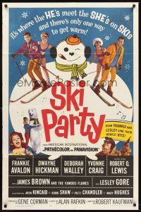 6f838 SKI PARTY 1sh '65 Frankie Avalon, Dwayne Hickman, where the he's meet the she's on skis!