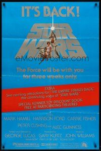 6f862 STAR WARS 1sh R79 George Lucas classic sci-fi epic, 3 weeks only + Kenner toy offer!