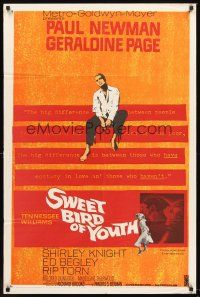 6f874 SWEET BIRD OF YOUTH 1sh '62 Paul Newman, Geraldine Page, from Tennessee Williams' play!