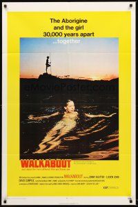 6f966 WALKABOUT 1sh '71 sexy naked swimming Jenny Agutter, Nicolas Roeg Australian classic!