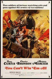 6f995 YOU CAN'T WIN 'EM ALL 1sh '70 action art of Tony Curtis, Charles Bronson, & Michele Mercier!