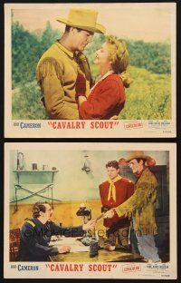 6g864 CAVALRY SCOUT 2 LCs '51 western cowboy Rod Cameron w/pretty Audrey Long!