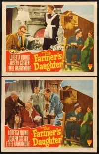 6g887 FARMER'S DAUGHTER 2 LCs '47 Loretta Young, Joseph Cotten, Ethel Barrymore