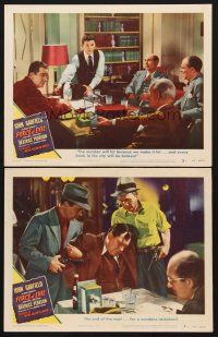 6g891 FORCE OF EVIL 2 LCs '48 John Garfield, Thomas Gomez, end of road...for a numbers racketeer!!
