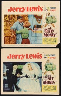 6g916 IT'S ONLY MONEY 2 LCs '62 wacky private eye Jerry Lewis, sexy Joan O'Brien!
