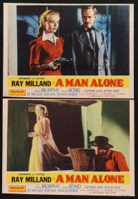 6g934 MAN ALONE 2 LCs '55 star & director Ray Milland, Mary Murphy!