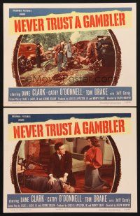 6g942 NEVER TRUST A GAMBLER 2 LCs '51 Dane Clark, be in on the kill in the BIG killer hunt!