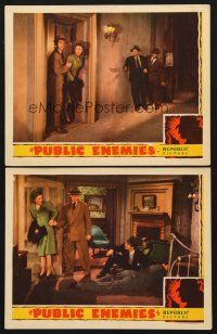 6g954 PUBLIC ENEMIES 2 LCs '41 Gangs of the City, Phillip Terry & Wendy Barrie!