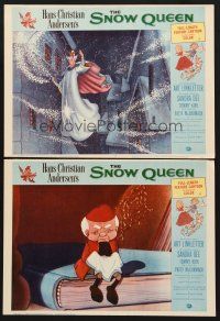 6g973 SNOW QUEEN 2 LCs '60 Snezhnaya Koroleva, Russian, cool different fantasy cartoon art!
