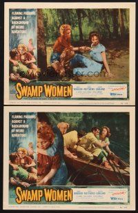 6g981 SWAMP WOMEN 2 LCs '56 Marie Windsor, Beverly Garland & Mike Connors in Louisiana Bayou!