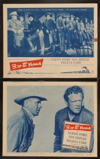 6g028 3:10 TO YUMA 8 LCs '57 Van Heflin, Glenn Ford & Felicia Farr, from Elmore Leonard's story!