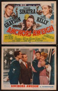 6g042 ANCHORS AWEIGH 8 LCs R55 Kathryn Grayson w/sailors Frank Sinatra & Gene Kelly!