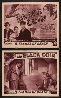 6g075 BLACK COIN 8 chapter 8 LCs '36 Ralph Graves, Ruth Mix, O'Brien, serial, Flames of Death!