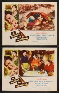 6g503 BULLET IS WAITING 7 LCs '54 Jean Simmons is trapped with Rory Calhoun & Stephen McNally!