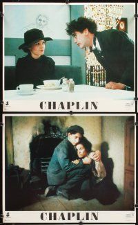 6g109 CHAPLIN 8 LCs '92 Robert Downey Jr. as Charlie, Penelope Ann MIller!