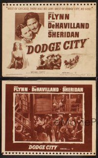 6g715 DODGE CITY 4 LCs R51 Errol Flynn, Olivia De Havilland, Michael Curtiz cowboy classic!