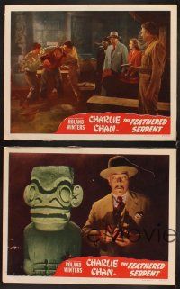 6g722 FEATHERED SERPENT 4 LCs '48 Roland Winters as Charlie Chan, Mantan Moreland threatened!