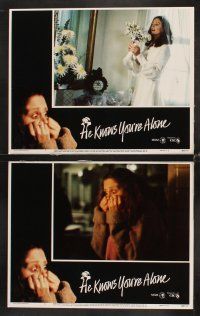 6g215 HE KNOWS YOU'RE ALONE 8 LCs '80 every girl is frightened the night before her wedding!