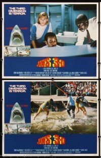 6g254 JAWS 3-D 8 LCs '83 Dennis Quaid, Bess Armstrong, the third dimension is terror!