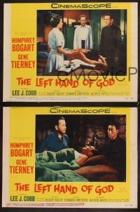 6g817 LEFT HAND OF GOD 3 LCs '55 priest Humphrey Bogart in Asia w/pretty Gene Tierney!