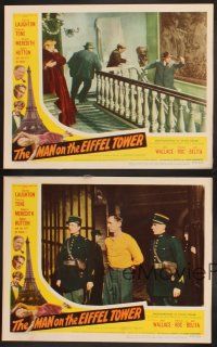 6g746 MAN ON THE EIFFEL TOWER 4 LCs R54 Charles Laughton & Franchot Tone in Paris!